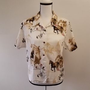 Bit & Bridle  Shirt w. Horse Pattern, Med.